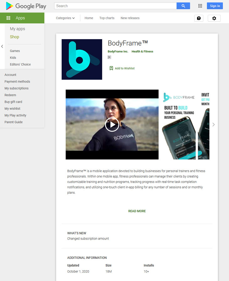 body frame app